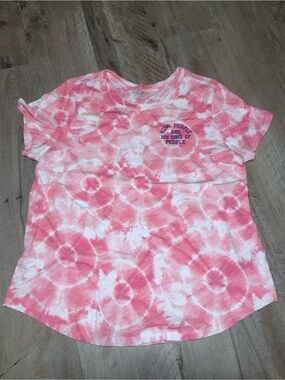 (Bin 28) Old Navy, Pink and white tie dye t-shirt, Size L